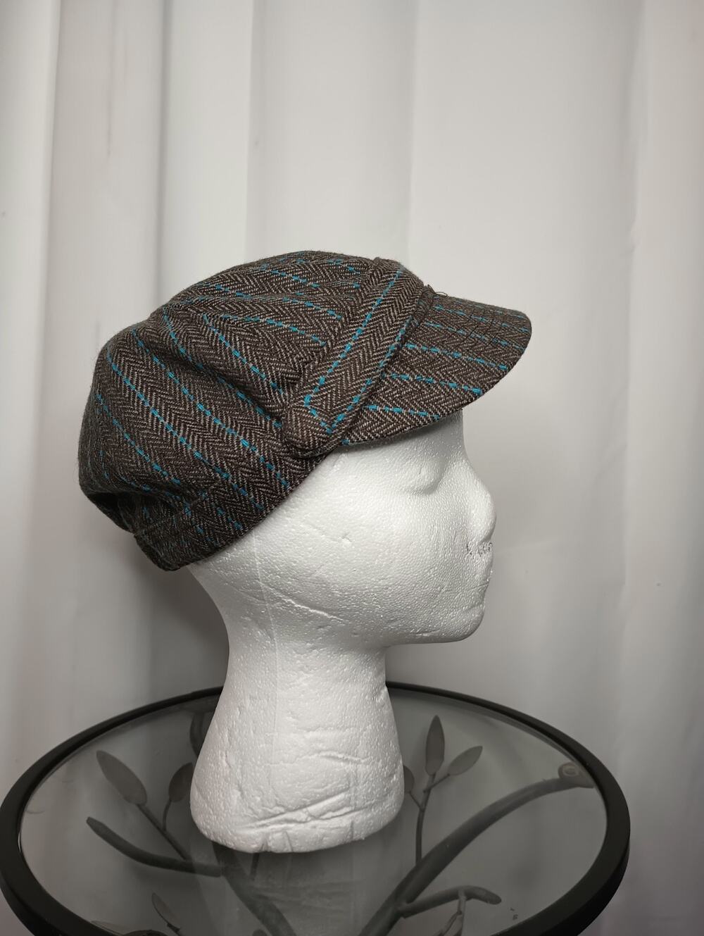 Mark Women's Y2K Newsboy Hat Cap Plaid Tweed Button Academia Indie Twee Hipster